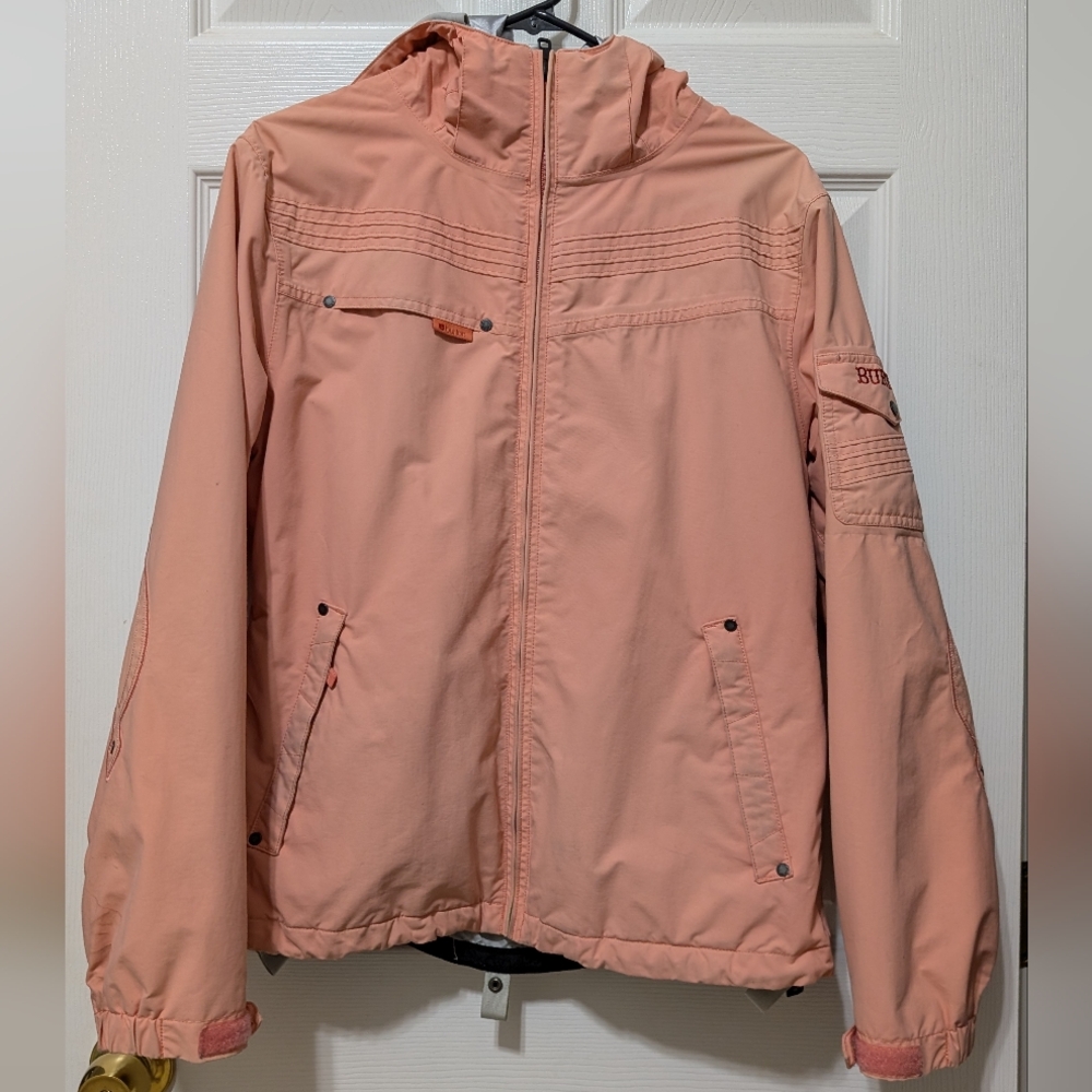 Burtons Peach salmon Hooded Snowboarding Ski Jacket Size medium